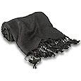 Black Pashmina and Silk Shawl