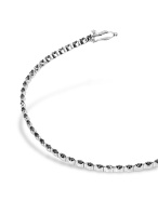 Black Prong-set Diamond 18K White Gold Tennis Bracelet