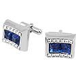 Forzieri Blue Square Stones Cufflinks w/Swarovski Cristals