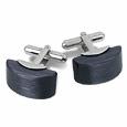 Cat` Eye - Black Onyx Curved Cufflinks