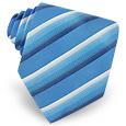 Forzieri Gold Line - Blue and White Ombre Bands Woven Silk Tie