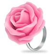 Hand Made Pink Rose Sterling Silver Fashion Ring