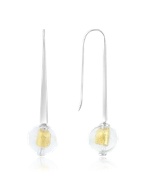 Loop - Murano Glass Bead Sterling Silver Earrings