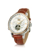 Forzieri Men` Brown Croco Strap Automatic Date Watch