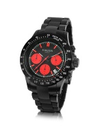 Forzieri Mens Black Chrono Bracelet Watch