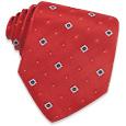 Ornamental Flowers Wine Red Extra-Long Woven Silk Tie