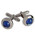 Forzieri Pitti - Round Blue Silver Plated Cuff Links