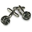 Forzieri Tresse - Silver Plated Black Knot Cufflinks