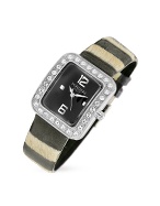 Forzieri Vanilla - Swarovski Crystal and Black Hair-Calf Dress Watch