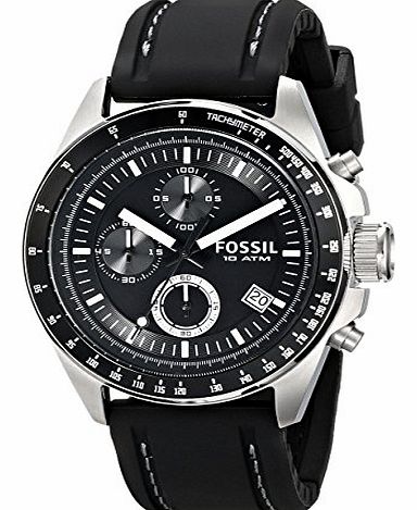 CH2573 Gents Decker Black Rubber Strap Black Dial Chronograph Watch