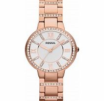 Fossil Ladies Virginia Rose Gold Steel Watch