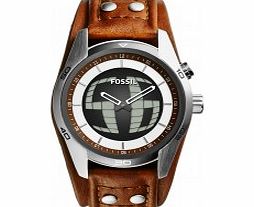 Fossil Mens Coachman Brown Cuff Watch