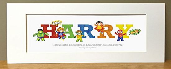 Framemyname Superhero Boys Personalised Name Prints - gifts for boys