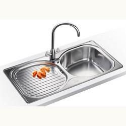 Franke NOX614DPLHD Nobel Sink with Left Hand Drainer and Davos J Tap