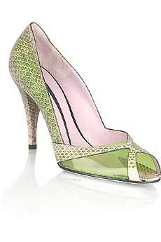 Franklin Elman Ayers snakeskin peep toe pumps