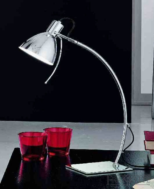 Franklite Chrome finish desk lamp with adjustable head.