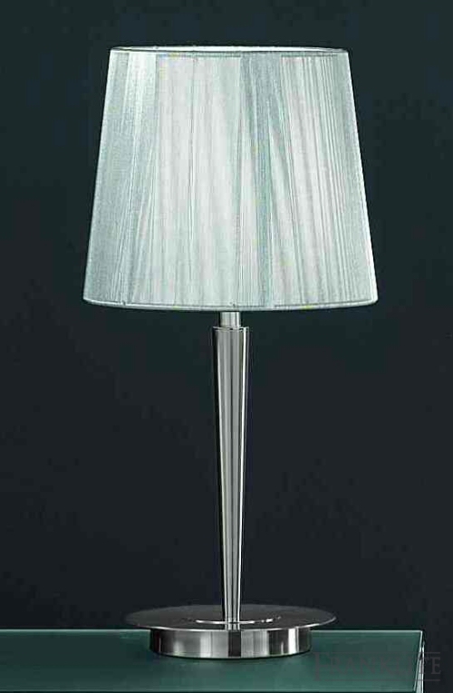 Franklite Panache Satin nickel finish table lamp.