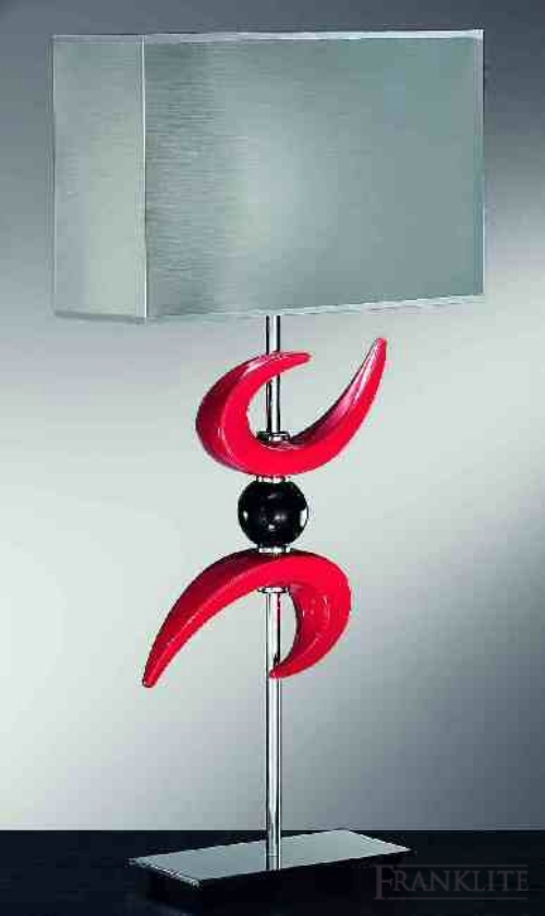 Franklite Red and black ceramic table lamp