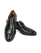 Fratelli Rossetti Black Calf Leather Monk Strap Shoes