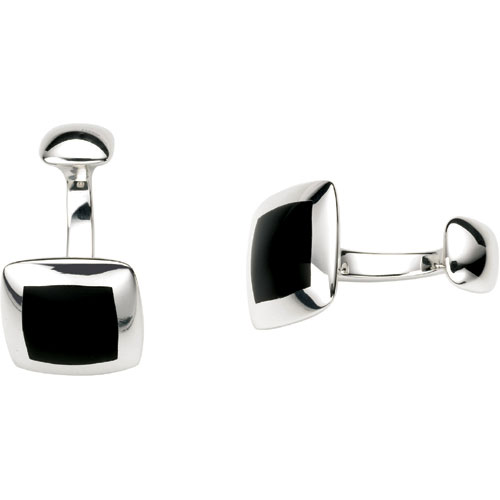 Fred Bennett Onyx Cufflinks In Silver by Fred Bennett