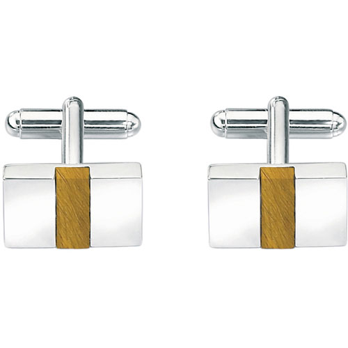 Fred Bennett Tigers Eye Cufflinks In Silver by Fred Bennett