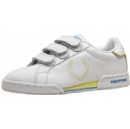 Junior P/P Velcro Laurel Trainer White