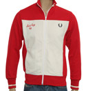 Red and White Full Zip Sweatshirt