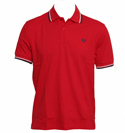 Red Pique Cotton Polo Shirt