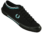 Tipped Cuff Black/Aqua Canvas Plimsoll