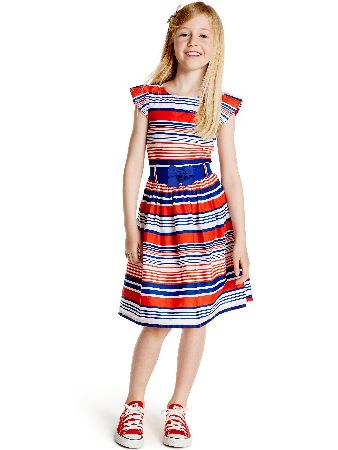 Freespirit Stripe Prom Dress With Tie Belt