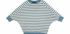 2-7yrs blue stripe batwing top