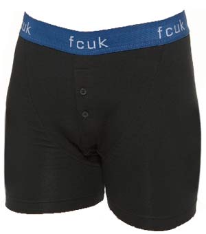 Black & Blue Botton Boxer Shorts by