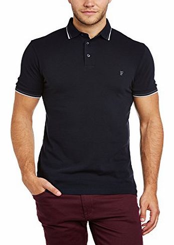 Mens Tipping F Short Sleeve Polo Shirt, Grey (Marine Blue/Gun Metal/Drizzle), Medium