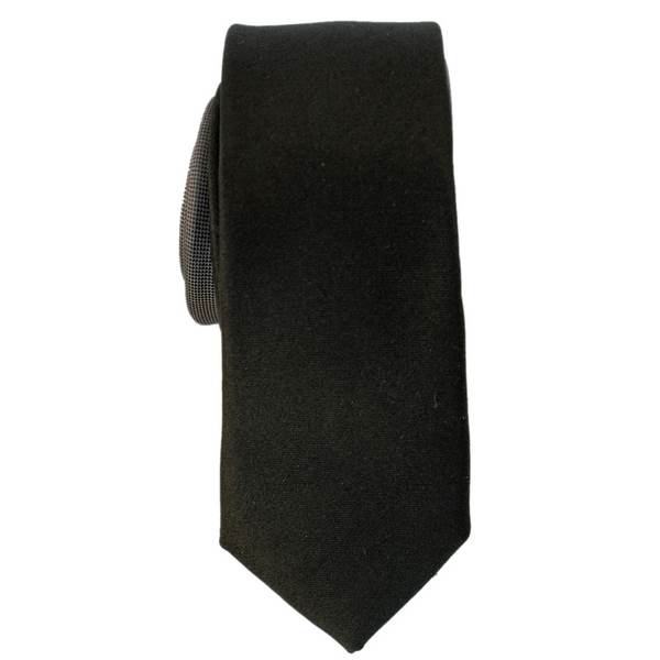 Retro Grey Silk Skinny Tie by