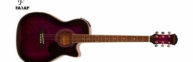 Freshman FA1AP Folk Electro Semi Acoustic Guitar, Purple