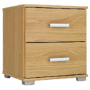 2 Drawer Bedside, Oak Effect