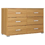 3 & 3 Drawer Wide Chest Oak Effect