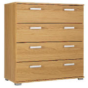 4 Drawer Chest, Oak Effect