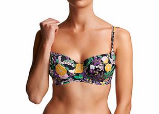 Adelphi black floral bikini top