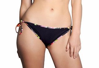 Calypso black floral trim bikini briefs