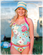 Raspberry Limbo halterneck tankini