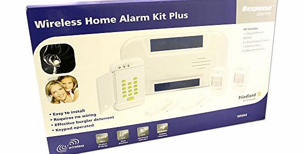 Friedland WHA4 Friedland Response WHA4 Wireless Alarm Kit. 2 x door/window contacts 2 x PIR. 433Mhz.