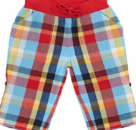 Frugi Boys Frugi Check Roll Up Tracksuit Bottoms -