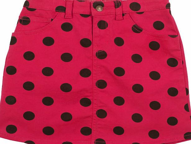 Frugi Girls Frugi Anna Skirt - Raspberry/Choc Big Spot