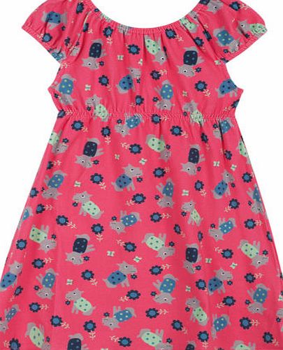 Frugi Girls Frugi Emily Gathered Dress - Raspberry