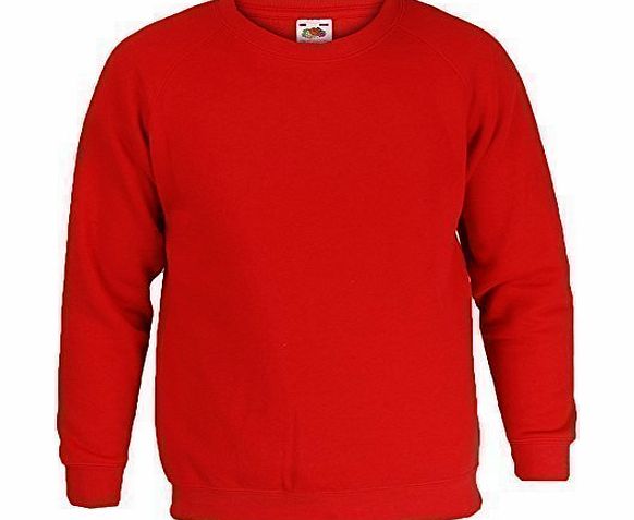 Fruit of the Loom Boys amp; Girls Sweatshirt Friut Of The Loom FRUITL Red Year 5/6