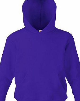 Fruit of the Loom Childrens Hooded Sweatshirt Hoodie (AGE 9/11, PURPLE)