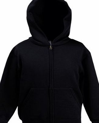 Fruit of the Loom  NEW Kids Childrens Hoodie Hooded Sweat Jacket Black 9-11 Years