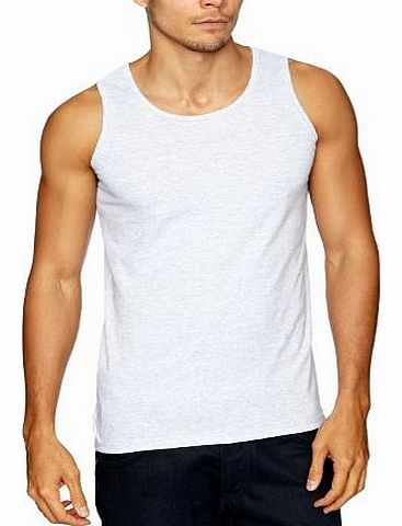 Mens 3 Pack Slubbed Athletic Vest, Black/White/Heather, Medium