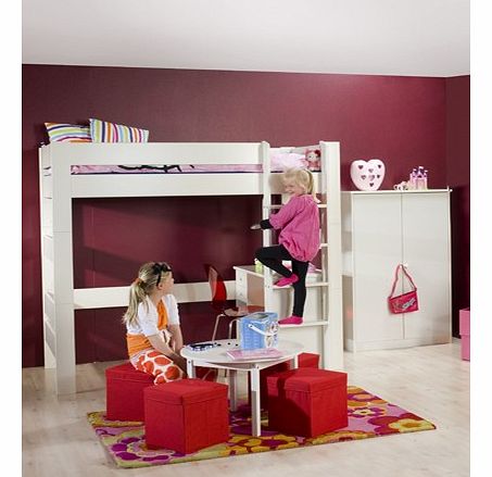 FTG KIDS World White High Sleeper Bunk Bed For Girls